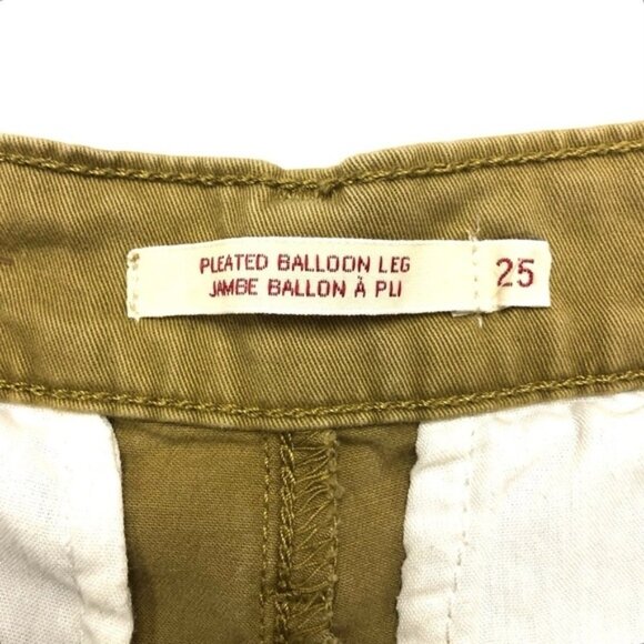Levis gold twill pleated balloon leg pant jeans Size 25 stretch cotton - Picture 8 of 15